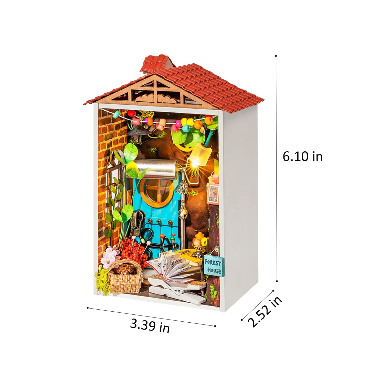 Hands Craft DIY Miniature House Kit | 3D Model Craft Kit | Pre Cut Pieces | LED Lights | Adult Teen | Perfect for Beginners | Mini Town Series: Borrowed Garden (DS013)