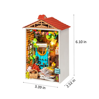 Hands Craft DIY Miniature House Kit | 3D Model Craft Kit | Pre Cut Pieces | LED Lights | Adult Teen | Perfect for Beginners | Mini Town Series: Borrowed Garden (DS013)