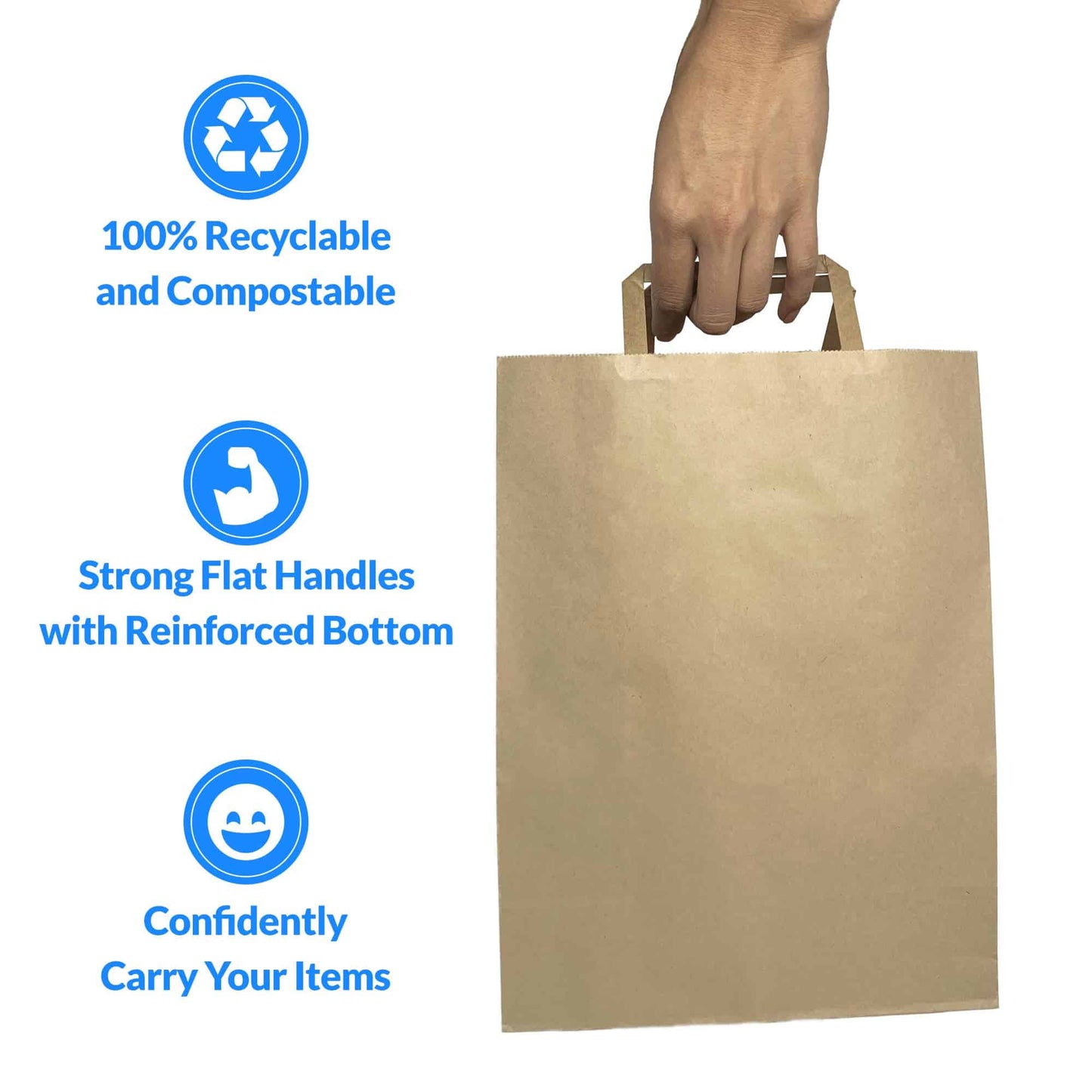 Reli. 110 Pack | 10"x5"x13" | Brown Paper Bags w/Handles | Ideal for Gift Bags, Shopping Bags, Retail