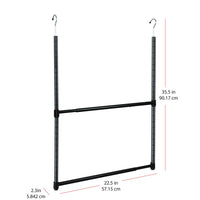 Oceanstar 2-Tier Portable Adjustable Closet Hanger Rod Black