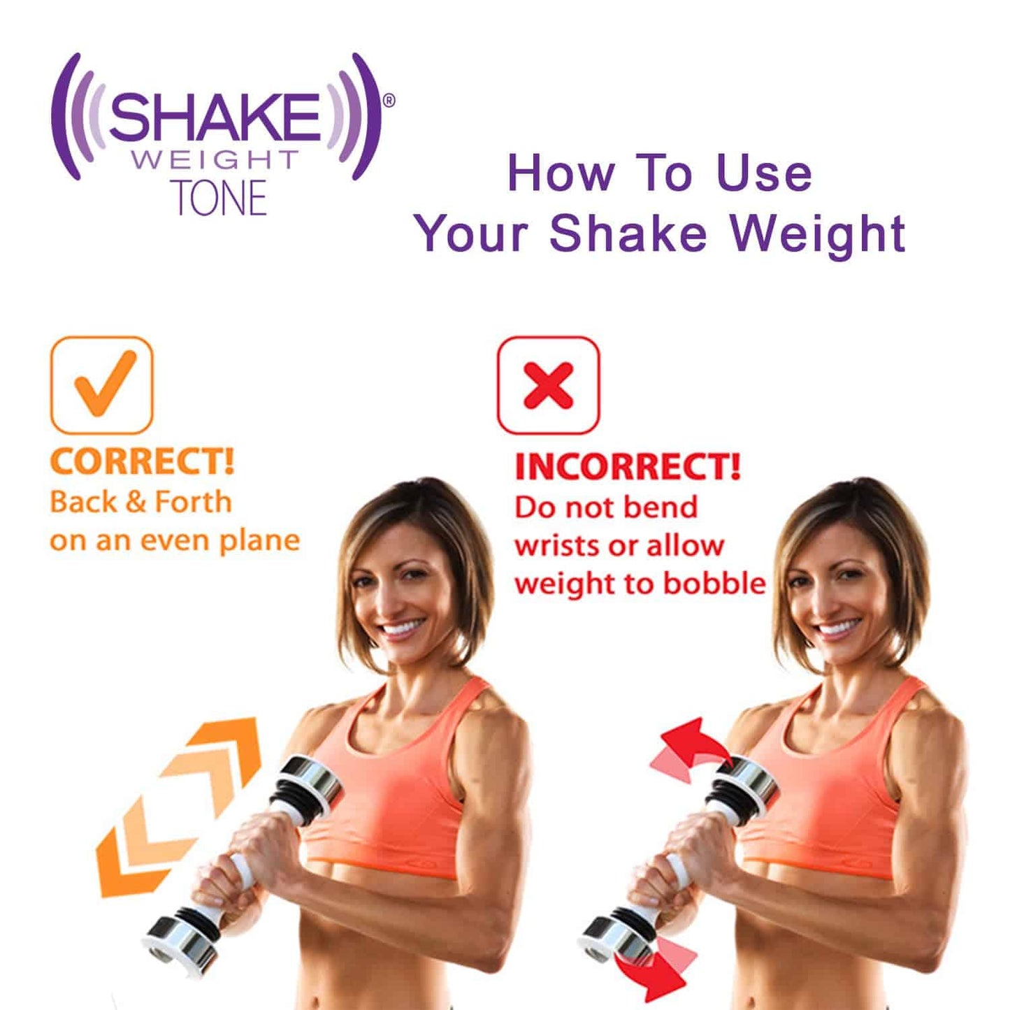 Shake Weight®Tone for Women - 2.5lb Muscle Toning Dumbbell to Sculpt Your Arms, Shoulders & Chest All at The Same Time - Exercise Equipment for All Fitness Levels - Single Dumbbell Shaking Weight
