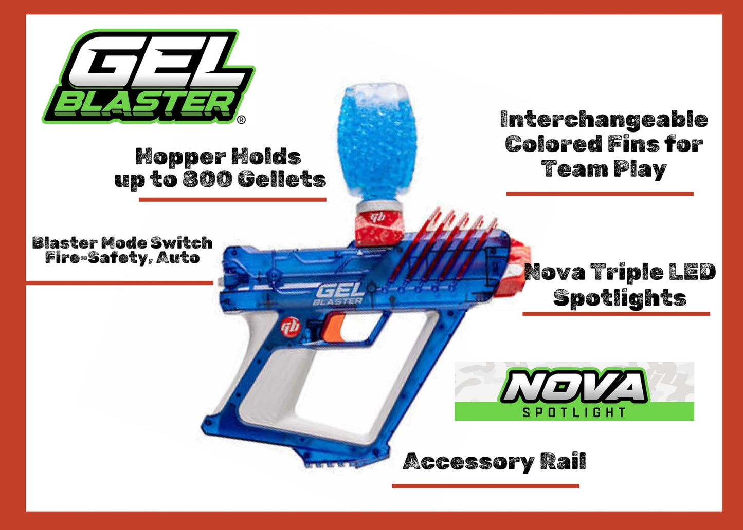 Gel Blaster Nova Spotlight Bundle 60,000 Gellets Ammo, 2 Gel Blaster Guns
