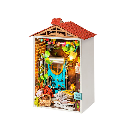 Hands Craft DIY Miniature House Kit | 3D Model Craft Kit | Pre Cut Pieces | LED Lights | Adult Teen | Perfect for Beginners | Mini Town Series: Borrowed Garden (DS013)