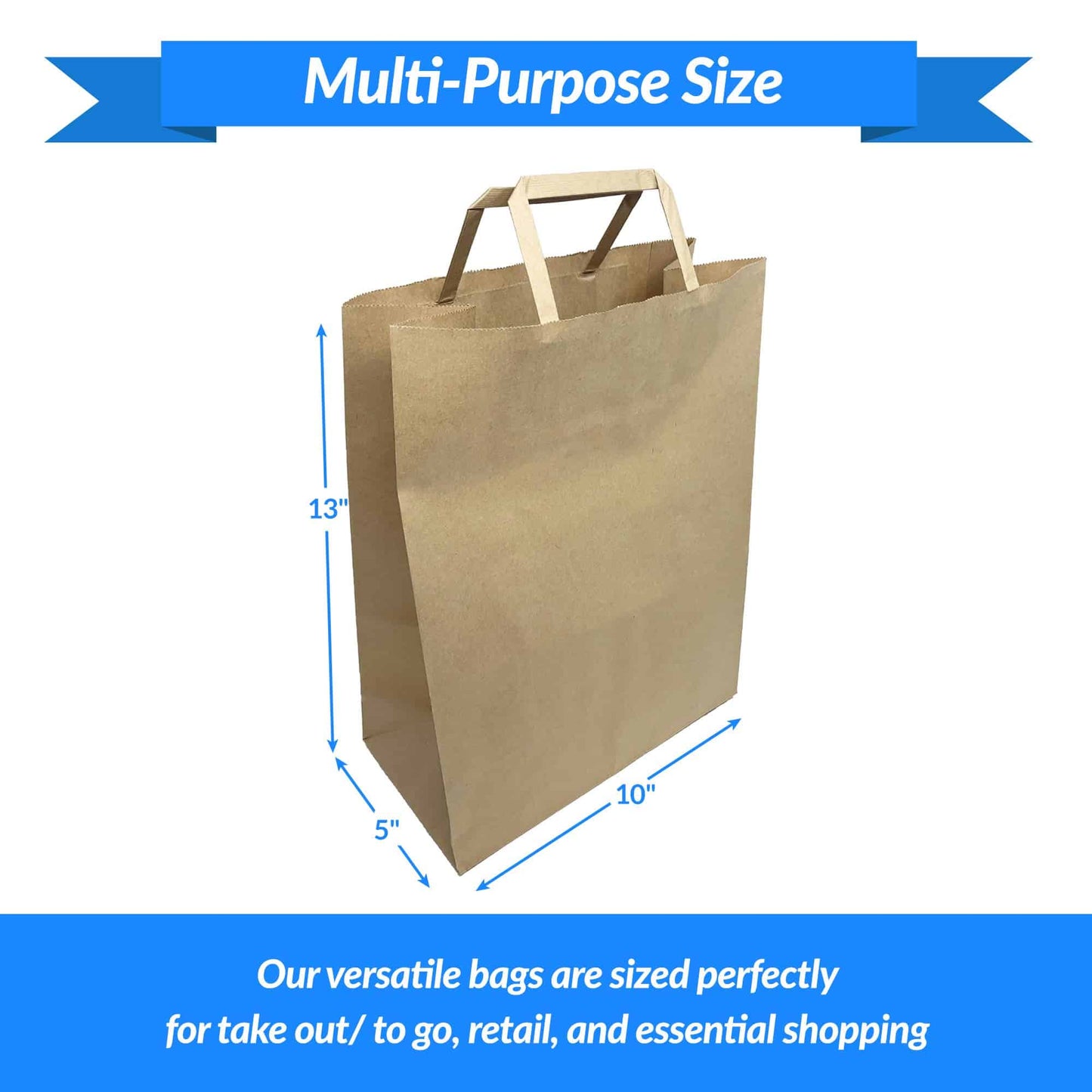 Reli. 110 Pack | 10"x5"x13" | Brown Paper Bags w/Handles | Ideal for Gift Bags, Shopping Bags, Retail