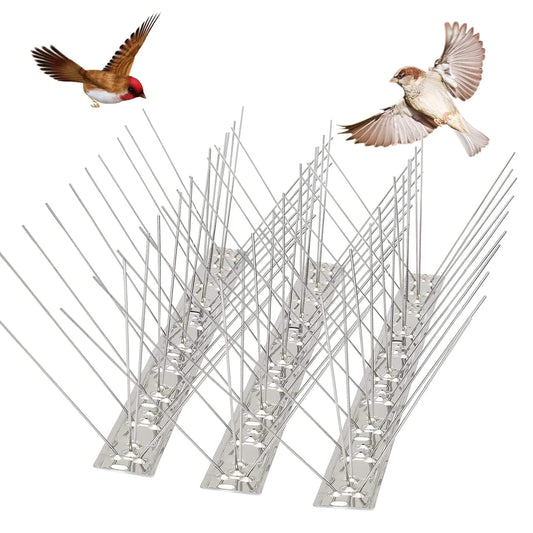 Morsland Anti Bird Spikes, Stainless Steel Bird Deterrent Devices 21 Feet 40 Strips (16 Pack Uninstalled)
