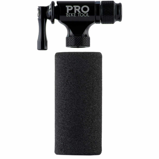 PRO BIKE TOOL CO2 Inflator for Bike Tires - Quick & Easy - Presta and Schrader Valve Compatible - Bicycle Tire Pump for Road and Mountain Bikes - Insulated Sleeve - No CO2 Cartridges Included