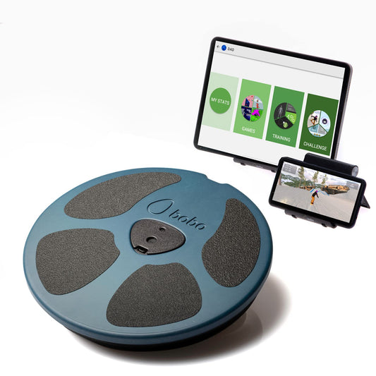 BoBo Core Trainer Balance Board, Whole Family Fitness Device with Game & Exercises App. Professional 15" Wood Board with Built-in Bluetooth Motion Sensor