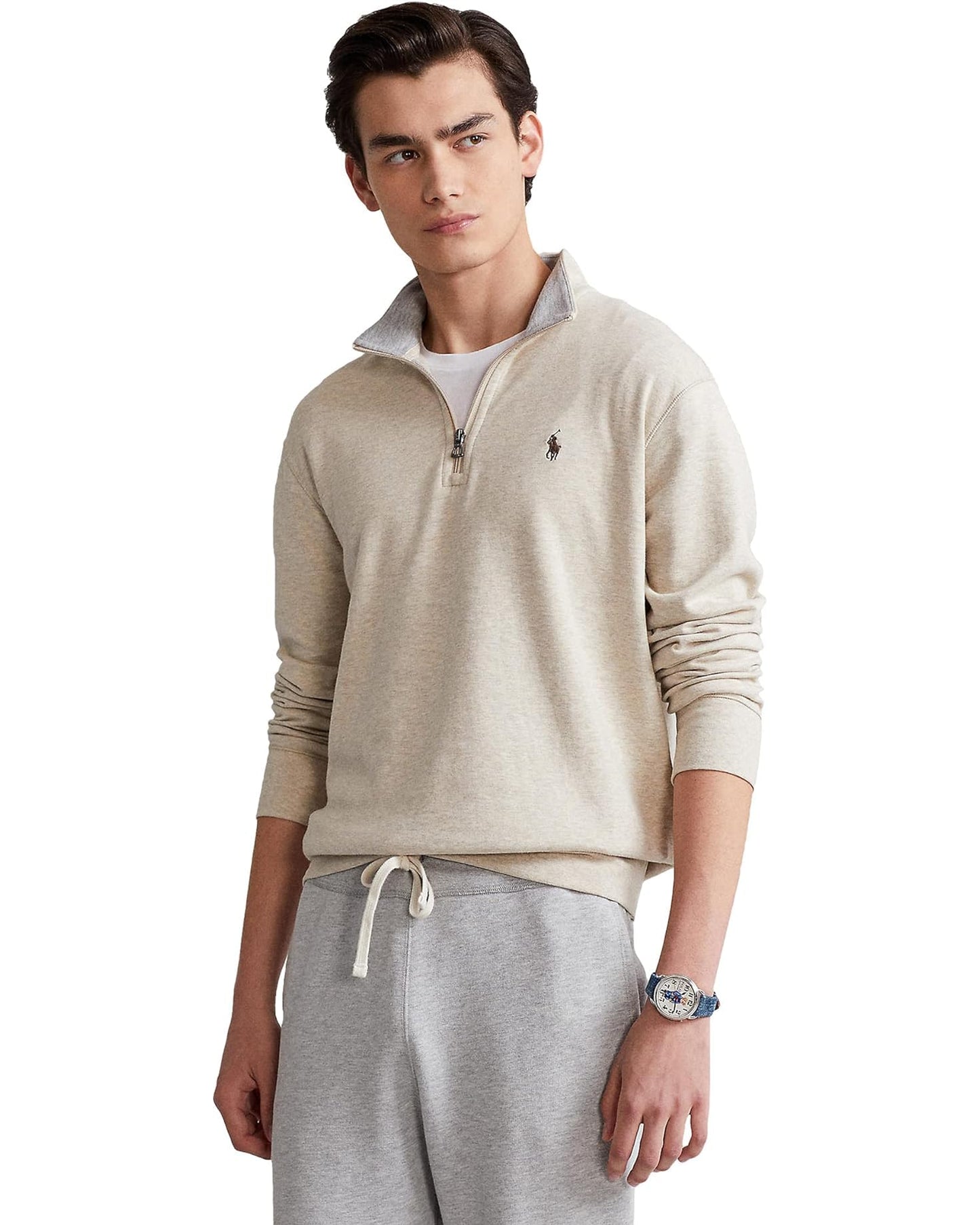 Polo Ralph Lauren Men's Big & Tall Jersey Quarter-Zip Pullover 2XB