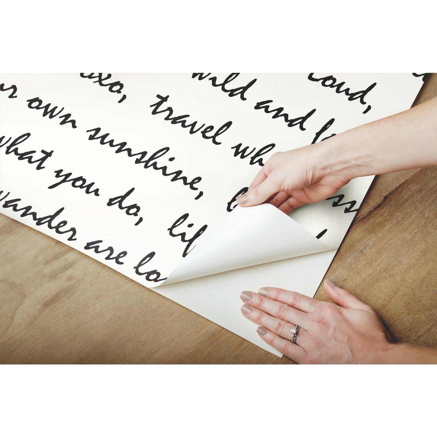 RoomMates Black Dream Big Script Peel and Stick Wallpaper 20.5" x 16.5 feet