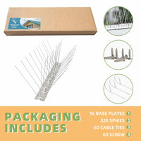 Morsland Anti Bird Spikes, Stainless Steel Bird Deterrent Devices 21 Feet 40 Strips (16 Pack Uninstalled)