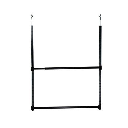 Oceanstar 2-Tier Portable Adjustable Closet Hanger Rod Black
