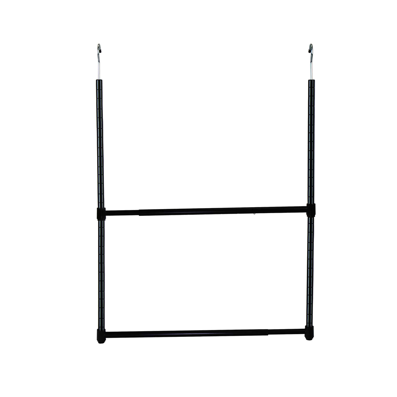 Oceanstar 2-Tier Portable Adjustable Closet Hanger Rod Black