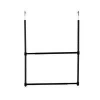 Oceanstar 2-Tier Portable Adjustable Closet Hanger Rod Black