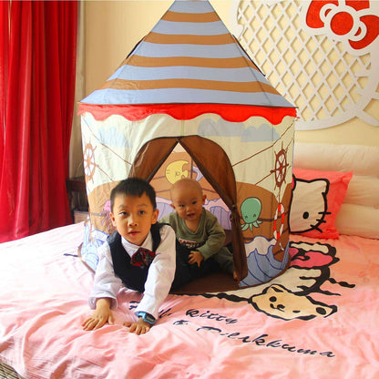 Homfu Play Tent for Kids Castle for Children Boys and Girls Viking Pattern Pop up Tent As
