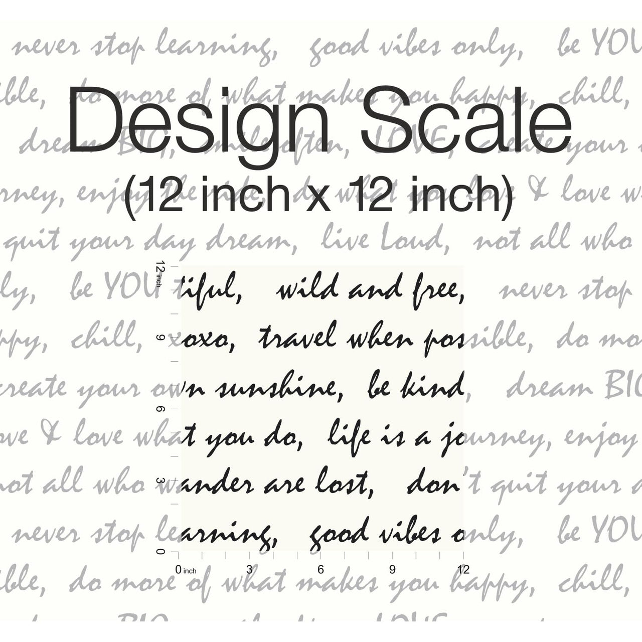 RoomMates Black Dream Big Script Peel and Stick Wallpaper 20.5" x 16.5 feet