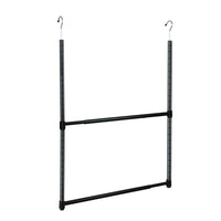 Oceanstar 2-Tier Portable Adjustable Closet Hanger Rod Black