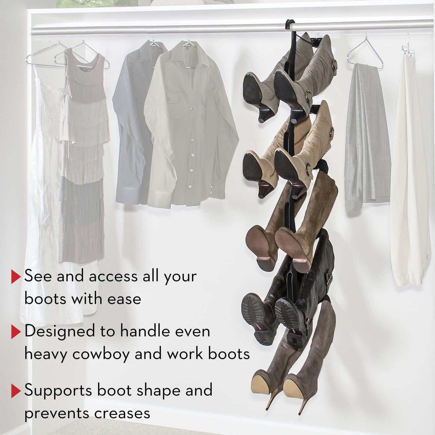 Boot Butler Boot Rack 5-Pair Boot Hanger Boot Organizer & Boot Shaper/Tree
