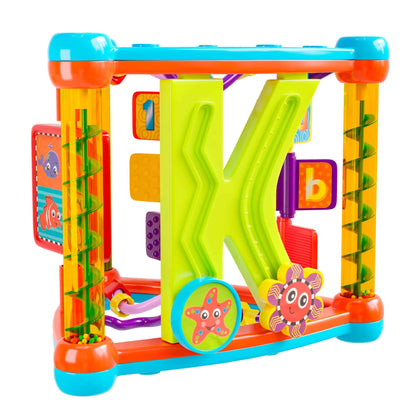 Lollipop Interactive Toddler Activity Triangle - Montessori Toys for Toddlers - Activity Cube for Play and Learning Educational Busy Cube with Shapes, Colors, and Spinners