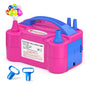 Electric Balloon Pump, Portable Electric Balloon Blower Machine Balloon Air Pump Dual Nozzle Rose Red 110V 600W Balloon Inflator for Party Decorations