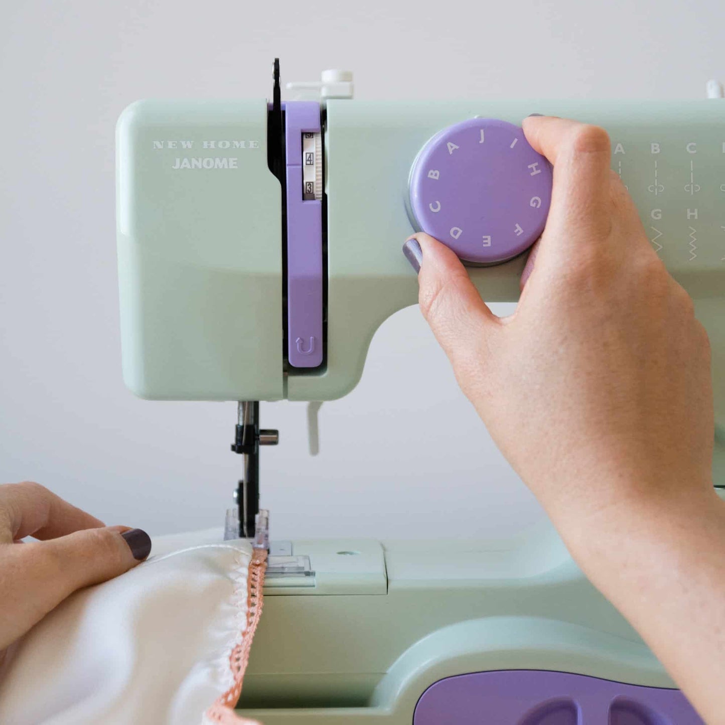 Janome Mystical Mint Basic, Easy-to-Use, 10-Stitch Portable, Compact Sewing Machine with Free Arm only 5 pounds