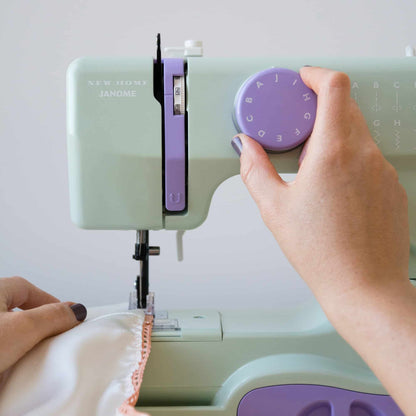 Janome Mystical Mint Basic, Easy-to-Use, 10-Stitch Portable, Compact Sewing Machine with Free Arm only 5 pounds