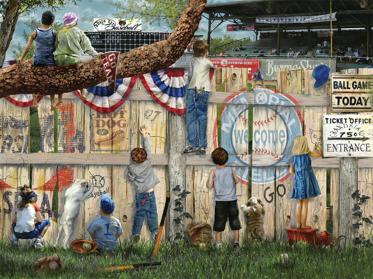 White Mountain Puzzles in The Cheap Seats - 500 Piece Baseball Puzzle - 24” x 30”
