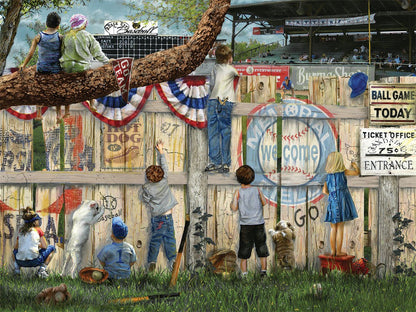 White Mountain Puzzles in The Cheap Seats - 500 Piece Baseball Puzzle - 24” x 30”