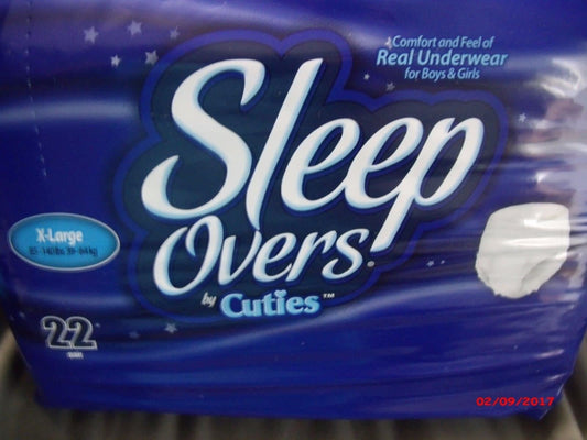SleepOvers X-Large 22 Count Unisex-Kids Incontinence Protector, Soft, Smooth Side Panels, Dual Leg Cuffs, Leakage Protection