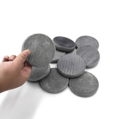 10 Round Stones for Rock Painting – 3.15" Inch Diameter Perfectly-Round 100% Natural Basalt Stone Canvases, Flat, Super Smooth, Non-Porous, Uniform in Shape and Size, for Mandala and Kindness Stones