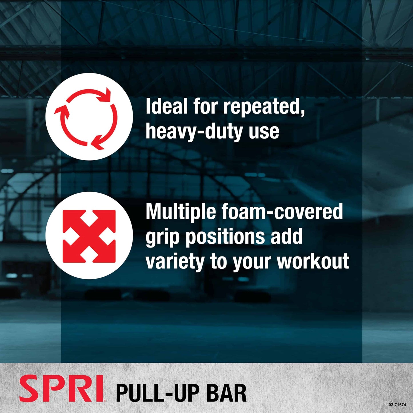 SPRI Pull Up Bar - 8-Grip Door Frame Mounting Pull-Up Bar for Versatile Workouts - Rugged Steel Frame with Foam Handles - Supports 300 Pounds - Fits Door Frames Up to 32 in. Wide – Black)