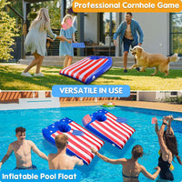 Floating Cornhole Bean Bag Toss and Cornhole with with 8 Beanbags Outdoor Game Pool Accessories for Summer (2 Pack)