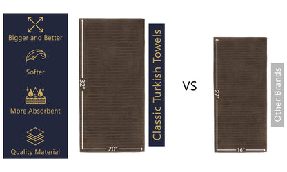 Classic Turkish Towels CTT Turkish Bath Towels Set of 2 (27"x54") (Chcocolate)
