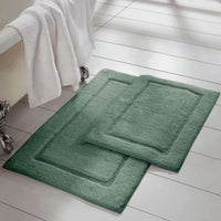 Amrapur Overseas 2-Pack Solid Loop with Non-Slip Backing Bath Mat Set (17-inch by 24-inch/21-inch by 34-inch), Eucalyptus