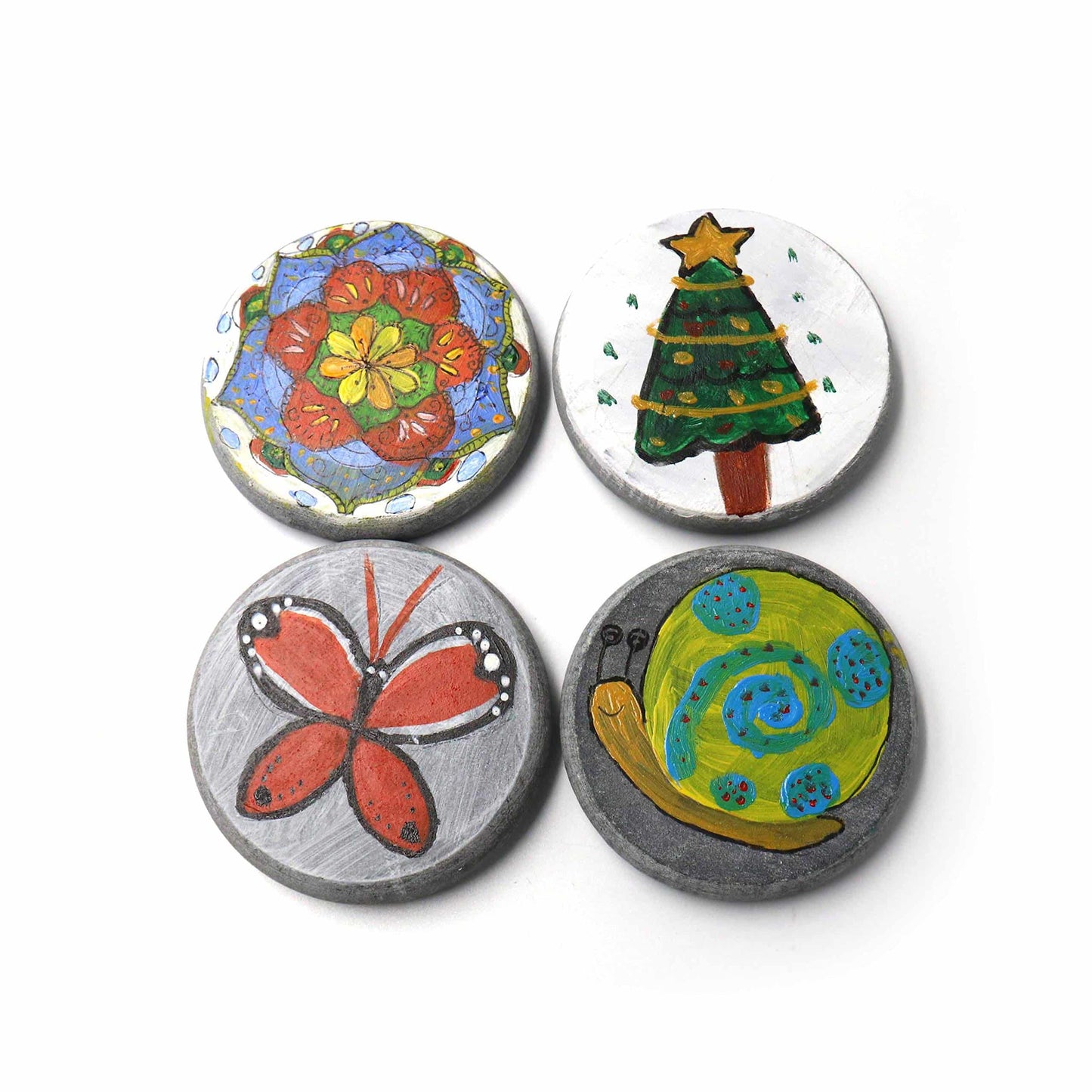 10 Round Stones for Rock Painting – 3.15" Inch Diameter Perfectly-Round 100% Natural Basalt Stone Canvases, Flat, Super Smooth, Non-Porous, Uniform in Shape and Size, for Mandala and Kindness Stones