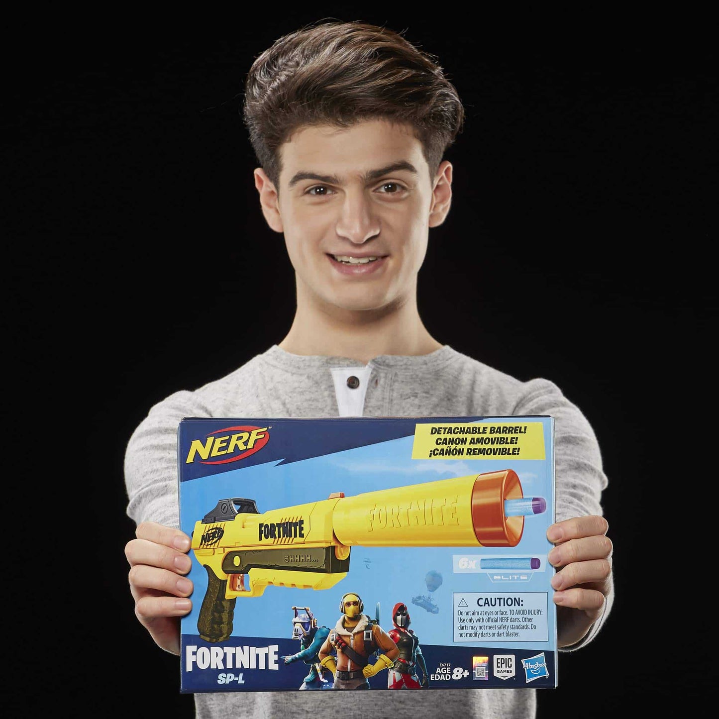 NERF Fortnite SP-L Elite Dart Blaster with Detachable Barrel and 6 Official Nerf Fortnite Elite Darts
