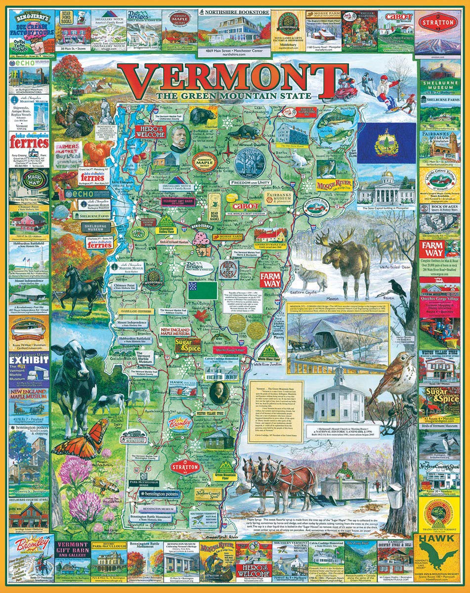 White Mountain Puzzles Vermont - 1000 Piece Jigsaw Puzzle