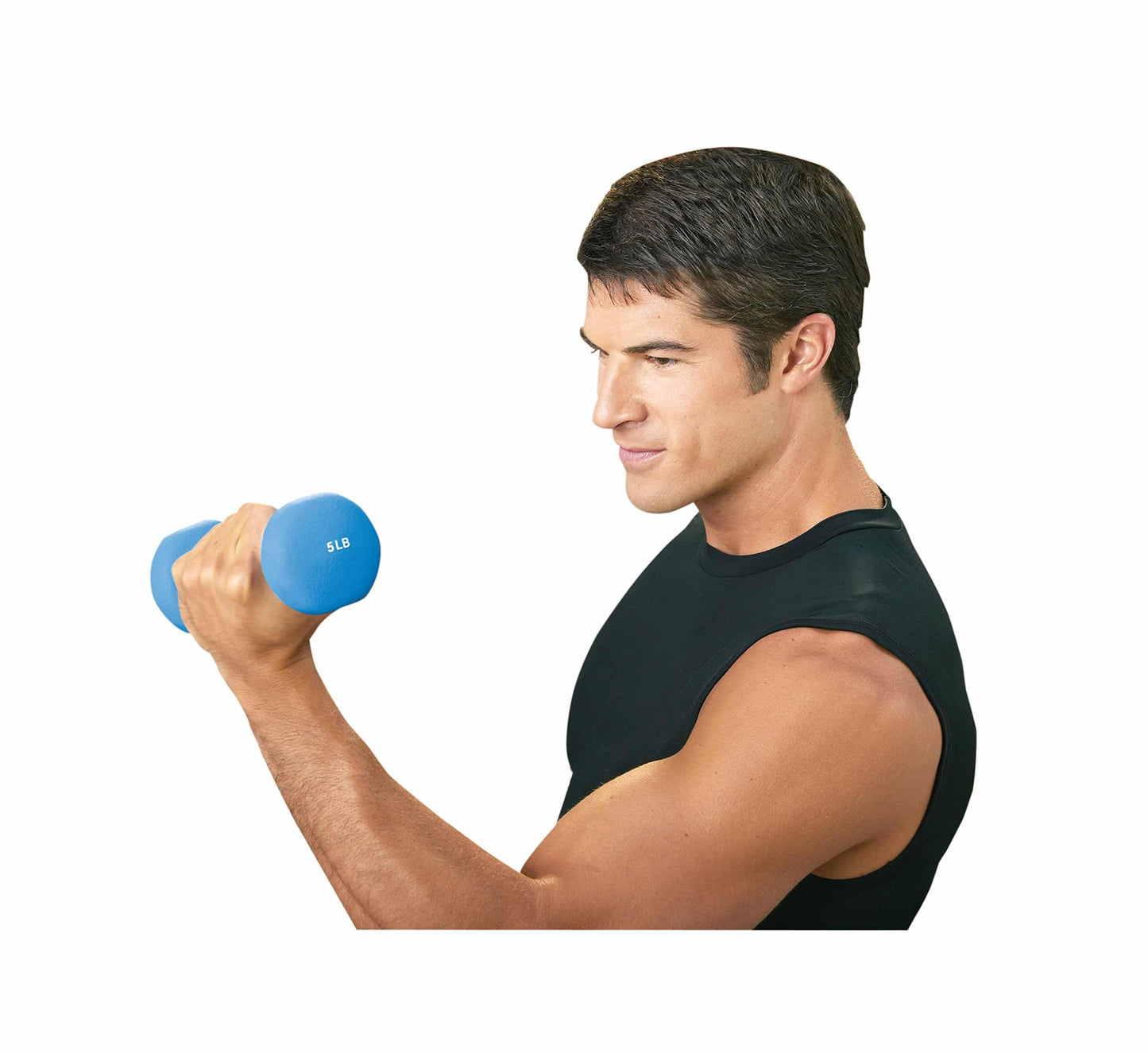 Valeo 5-Pound Pair Non-Slip Neoprene Hand Weights For Fitness Training, Includes Exercise Wall Chart
