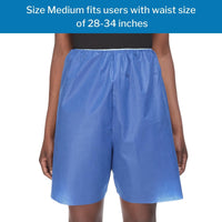 McKesson Patient Exam Shorts, Disposable - Non-Woven Material, Elastic Waist, Blue - Fits 38 in to 48 in Waist, Size XL, 25 Count
