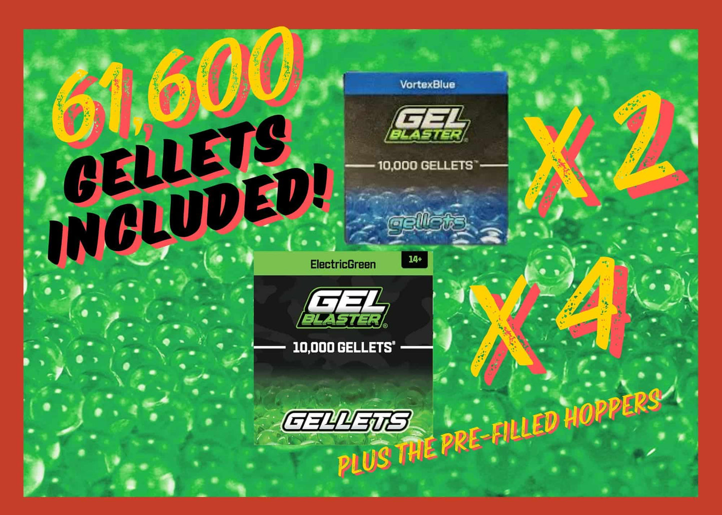 Gel Blaster Nova Spotlight Bundle 60,000 Gellets Ammo, 2 Gel Blaster Guns