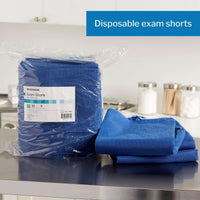 McKesson Patient Exam Shorts, Disposable - Non-Woven Material, Elastic Waist, Blue - Fits 38 in to 48 in Waist, Size XL, 25 Count