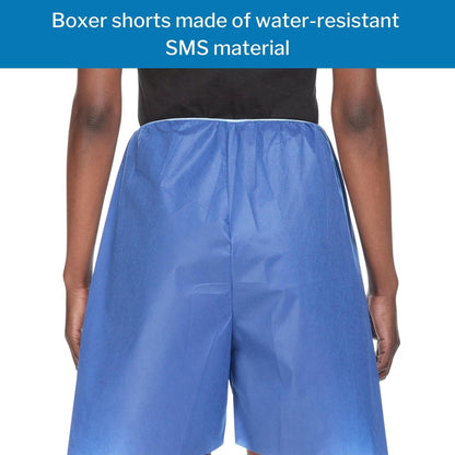 McKesson Patient Exam Shorts, Disposable - Non-Woven Material, Elastic Waist, Blue - Fits 38 in to 48 in Waist, Size XL, 25 Count