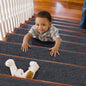 TREADSAFE 8" X 30" (15 Pack) Non-Slip Carpet Stair Treads Non-Skid Safety Rug Slip Resistant Indoor Runner for Kids Elders and Pets with Reusable Adhesive, Brown