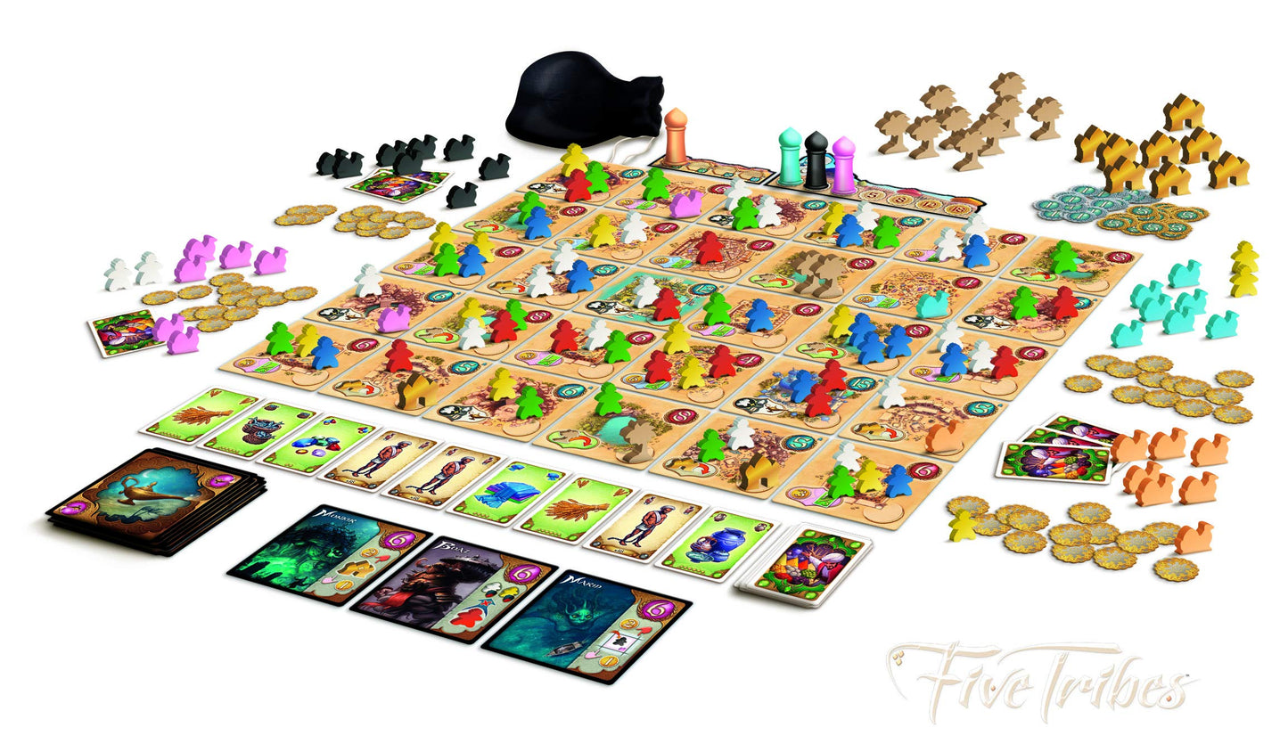 Five Tribes Board Game Conquer the Sultanate of Naqala! Worker Placement Strategy Game for Kids & Adults Ages 13+ 2-4 Players,