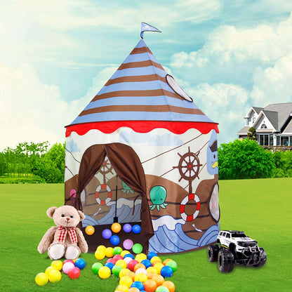 Homfu Play Tent for Kids Castle for Children Boys and Girls Viking Pattern Pop up Tent As