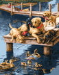 Plaid Creates Paint by Number Kit (16 by 20-Inch), 21685 Dock Dogs