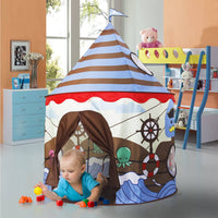 Homfu Play Tent for Kids Castle for Children Boys and Girls Viking Pattern Pop up Tent As
