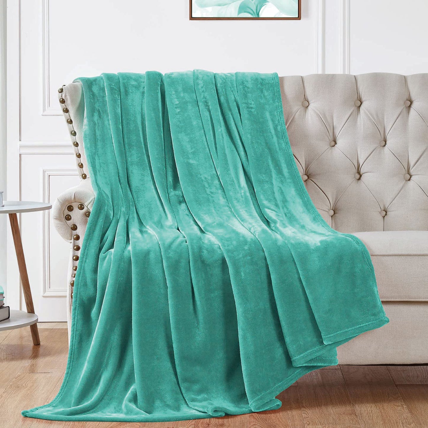 Walensee Fleece Blanket Plush Throw Fuzzy Lightweight (Twin Size 60x80 Turquoise) Super Soft Microfiber Flannel Blankets for Couch