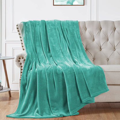 Walensee Fleece Blanket Plush Throw Fuzzy Lightweight (Twin Size 60x80 Turquoise) Super Soft Microfiber Flannel Blankets for Couch