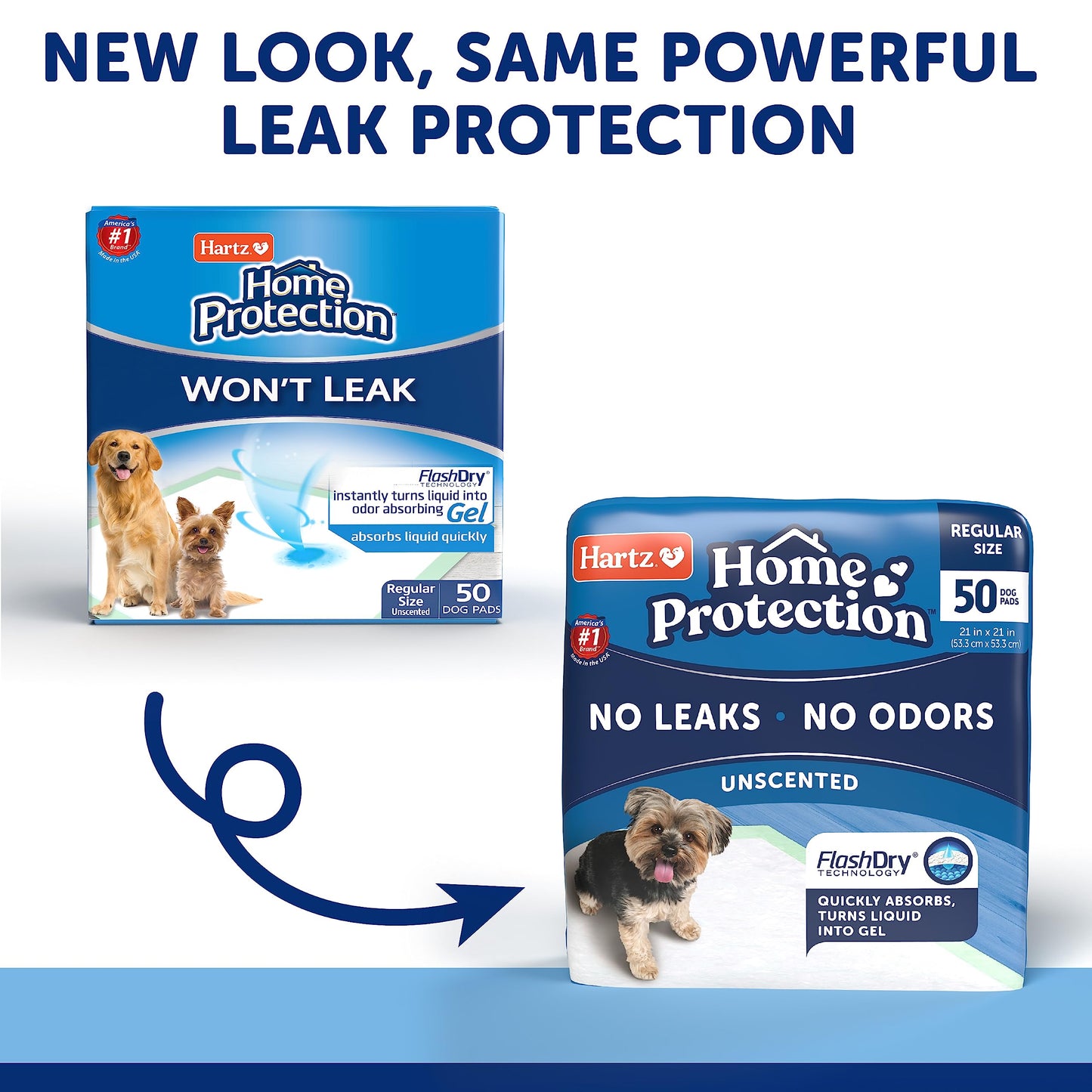 Hartz Home Protection Unscented Odor Eliminating Gel Dog Pads - 50 Count