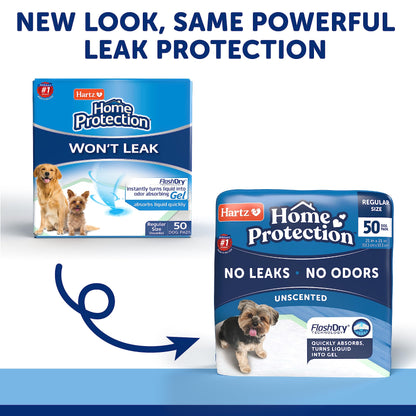 Hartz Home Protection Unscented Odor Eliminating Gel Dog Pads - 50 Count